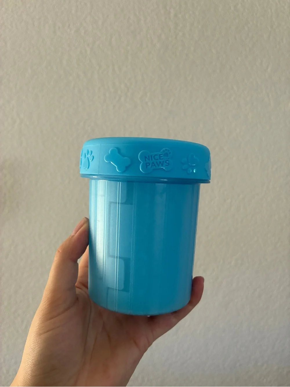 Nice Paws Portable Dog Paw Cleaner Cup Blue Silicone Mud Cleaner EUC